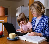 Laptop and Learning at the Breakfast Table