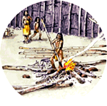painting of charrring ends of posts
