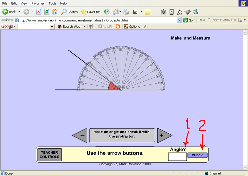 Type in angle, then click "Check."