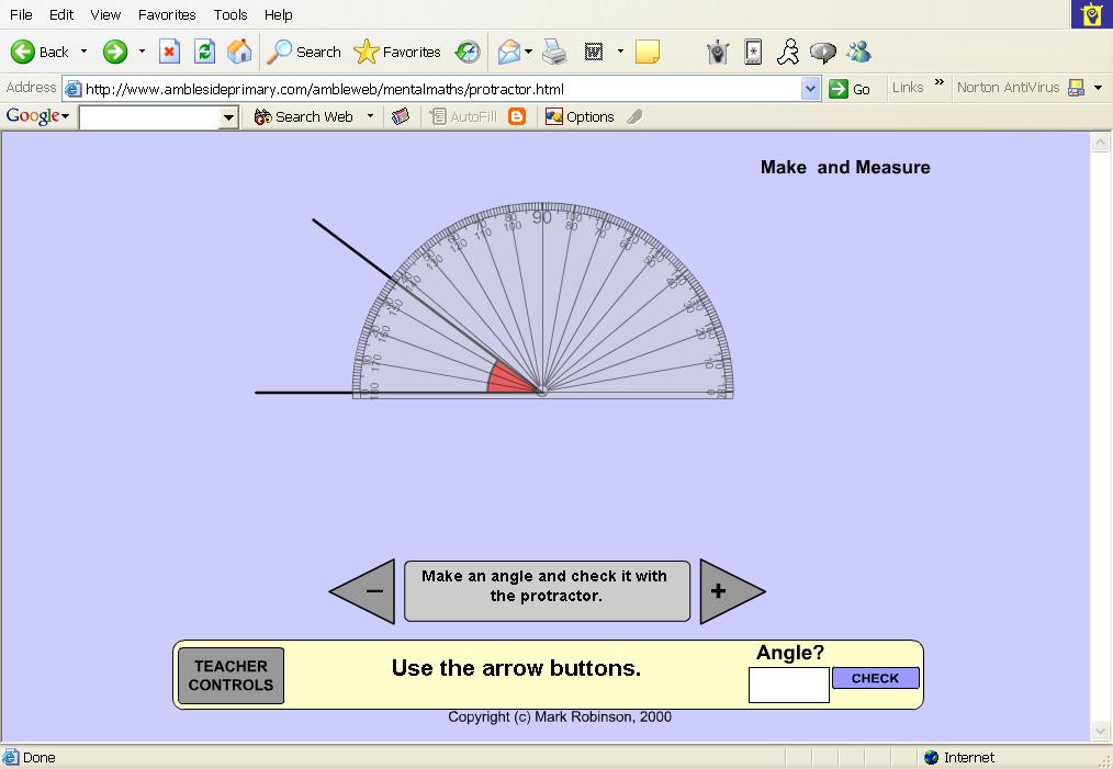 Protractor placement image