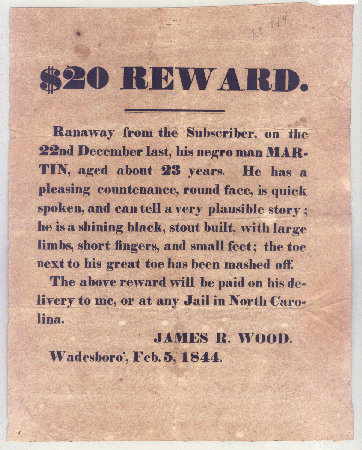 Reward for Runaway Slave