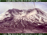Looking for the new dome fin on Mount St. Helens.