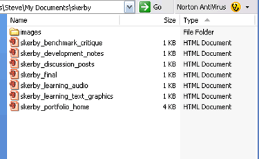 view of pages in folder