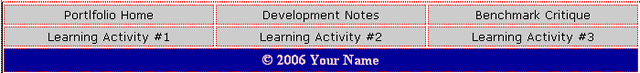 navigation bar with formatting