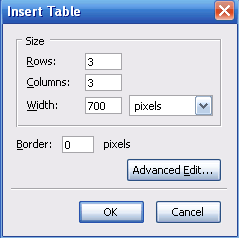 table for navigation 