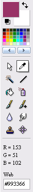 tool bar color pick