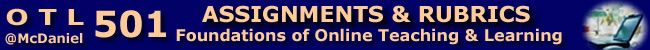 title bar: assignments & rubrics