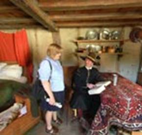 Inside a traditional "pilgrim" dwelling
