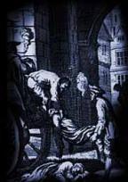 The Picture shows the bodies of Bubonic Plague or Black Death victims thrown on to a death cart