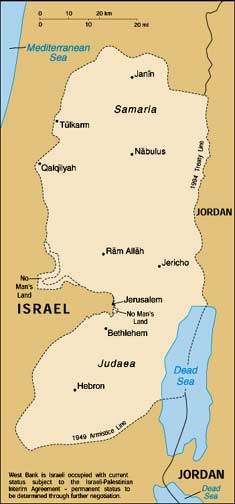 Map of West Bank