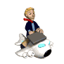 businessman flying