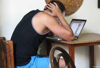 Man working on Laptop