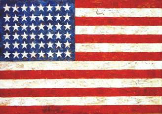 File:Jasper Johns's 'Flag', Encaustic, oil and collage on fabric mounted on plywood,1954-55.jpg