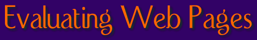 Web Page Evaluation